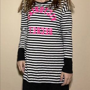 victoria’s secret black and white stripped nightgown